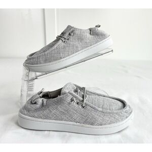Solemates Men's 8 Gray‎ Canvas Moc Toe Slip On Loafers Lightweight Deck Shoes